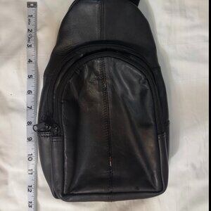 BLACK MINI-CROSSBODY BACKPACK